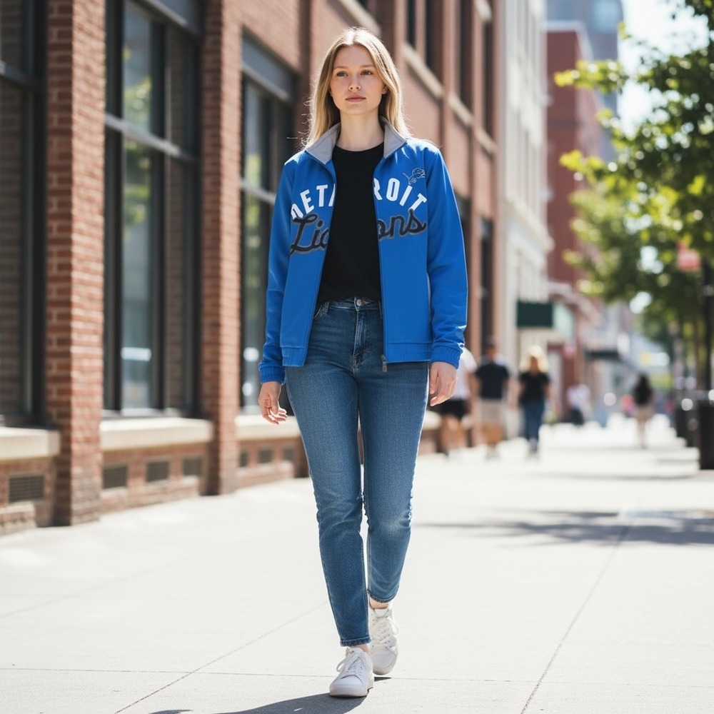 Detroit Lions Full Zip NFL Jacket Womens Large - Picture 3 of 7